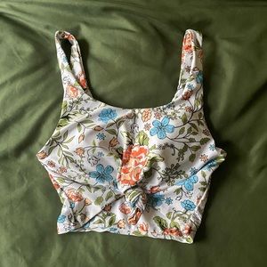 Floral Tie Bikini Top